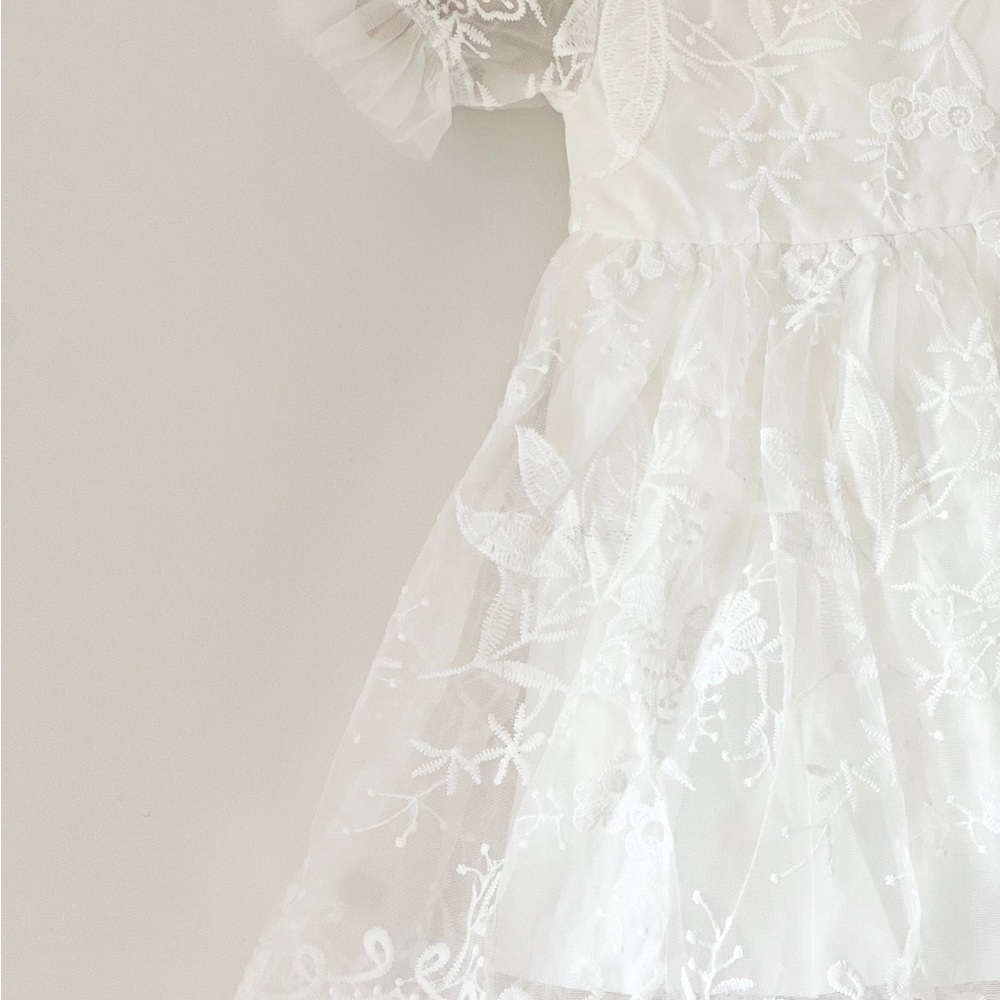 NWT baby girl baptism flower girl dress with bonnet - Picture 3 of 11